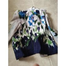 Chemise Lea Kanth blazer bleu/vert ceintré
