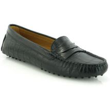 Mocassins Atlanta Mocassin Mocassins Michèle en cuir noir effet croco