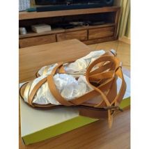 Sandales coutil Nu-pieds Camel Doré
