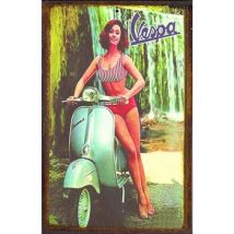 Tableaux, toiles Forme Petite Plaque métal de collection Vespa Chute d'eau