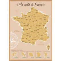 Affiches, posters Stc Décoration murale carte de France à gratter