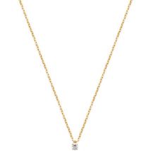 Collier Brillaxis Collier plaqué or solitaire oxyde 3 mm