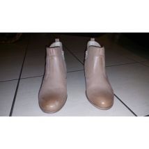 Bottines La Halle Boots en cuir beige