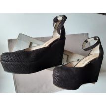 Chaussures escarpins Justfab ESCARPINS COMPENSÉS CHOCOLAT