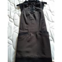 Robe courte Mado Et Les Autres ROBE COURTE CHOCOLAT ET GANSE NOIRE