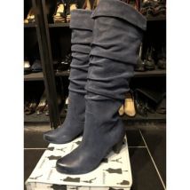 Bottes Tina-T Bottes en cuir bleu effet usé taille 38