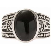 Bijoux Orusbijoux Bague Homme Ethnique Onyx Argent