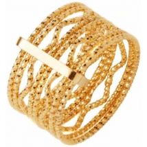 Bijoux Orusbijoux Bague Argent Dorée Anneaux Ondulés