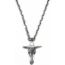 Collier Orusbijoux Collier Argent Tête De Buffle Pendentif Rock Et Bohème