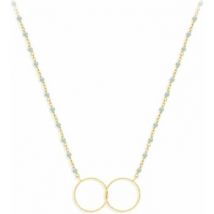 Collier Orusbijoux Collier Argent Doré Double Rond Et Pierre Aventurine