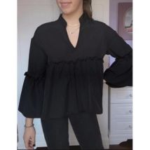 Blouses Shein Blouse à volants noire