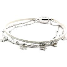 Bracelets Flowersforzoé Bracelet Flowerforzoé Féérique Blanc ligne argent T1