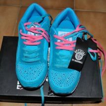 Baskets basses U.S Marshall Baskets Bleu Turquoise Rose Femme Cuir Textile US Marshall 37 NE