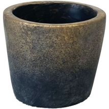 Vases, caches pots d'intérieur Decostar Petit Cache Pot de Fleurs en ciment Gris et Or