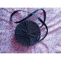 Sac Bandouliere Zalando Sac rond en paille noir
