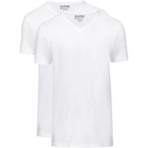 T-shirt Slater T-shirts Basiques Lot de 2 Col-V Blanc