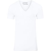 T-shirt Garage Stretch Basique Col-V Profond Blanc