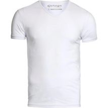 T-shirt Garage Stretch Basique Col-V Blanc