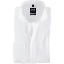 Chemise Olymp Chemise Level Five Blanc Coupe Cintrée Manchette Double