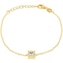 Bracelets Square Bracelet en Argent 925/1000 Jaune et Oxyde