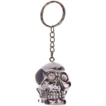 Porte clé Puckator Porte clefs en résine en forme de Crâne argent