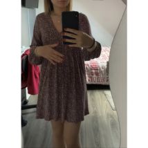 Robe courte Pull&Bear robe à motifs bordeaux