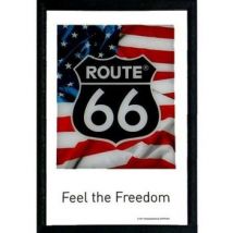 Miroirs Bazooka Miroir rectangulaire sérigraphié route 66 - feel the freedom