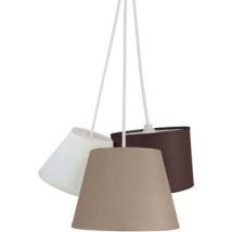 Lustres, suspensions et plafonniers Tosel Lustre grappe tissu blanc, marron , taupe