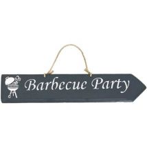 Tableaux, toiles Qualiart Plaque décorative en bois - Barbecue Party - anthracite