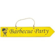 Tableaux, toiles Qualiart Plaque décorative en bois - Barbecue Party - moutarde