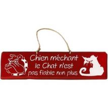 Tableaux, toiles Qualiart Plaque décorative en bois - Chien méchant - Rouge Hermés