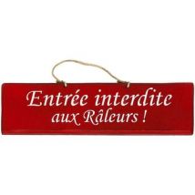 Tableaux, toiles Qualiart Plaque décorative en bois - Entrée interdite aux Râleurs