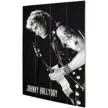 Tableaux, toiles Impact Et Stratégie Plaque décorative Lone Wolf en bois Johnny Hallyday