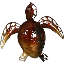 Tableaux, toiles Faye Structure en Fer à suspendre Tortue 35 x 35 cm - Marron