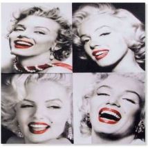 Tableaux, toiles Item International Quadriptyque en toile et bois Marilyn 60 x 60 cm
