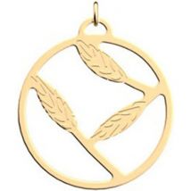 Pendentifs Les Georgettes Pendentif rond Epis de blé doré 25mm