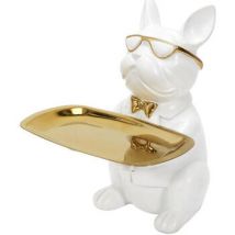 Statuettes et figurines La Chaise Longue Statue Bulldog blanc vide-poche