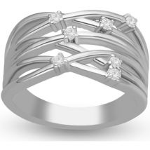 Bague Orusbijoux Bague Sertie Argentée Entrelacée