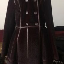 Manteau Indies Manteau Indies bordeaux en fausse fourrure