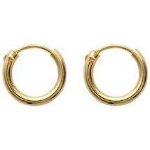 Boucles oreilles Brillaxis Créoles plaqué or 12mm