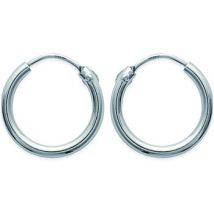 Boucles oreilles Brillaxis Créoles argent rhodié 14mm