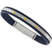Bracelets Jourdan Bracelet cuir acier et vis or