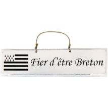 Tableaux, toiles Qualiart Plaque décorative bois blanche - Fier d'être Breton