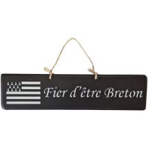 Tableaux, toiles Qualiart Plaque décorative bois noir - Fier d'être Breton