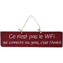 Tableaux, toiles Qualiart Plaque décorative en bois bordeaux - Ce n'est pas le wifi