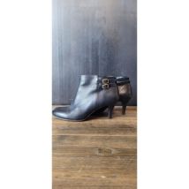 Boots Cosmo Paris Bottine cuir noir CosmoParis