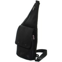 Pochette Baroudeur Sacoche asymétrique en cuir Foures Ref 45306 Noir