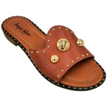 Sandales plates Jeunes Et Jolies - Mules Cuir Naples Camel