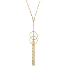 Collier Orusbijoux Collier En Argent Doré Doubles Cercles Et Pendant Chaines