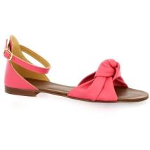 Sandales plates Gianni Crasto Nu pieds cuir fushia